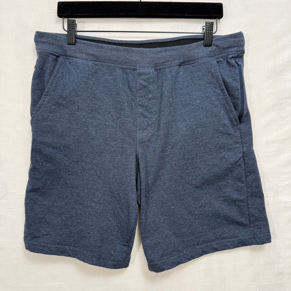 Eddie‎ Bauer Lounge Shorts Mens Medium Blue Heathered Cotton Blend Fleece